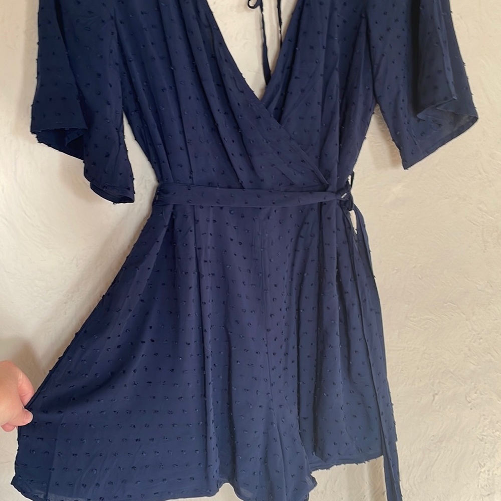 navy romper nwt